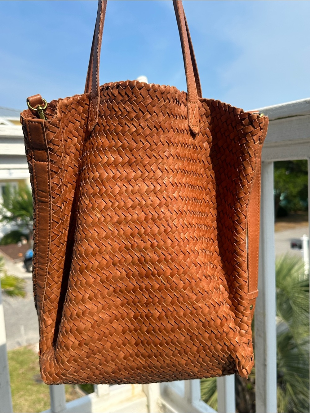 Madewell Woven Leather Tote — Tan - Picture 5 of 8